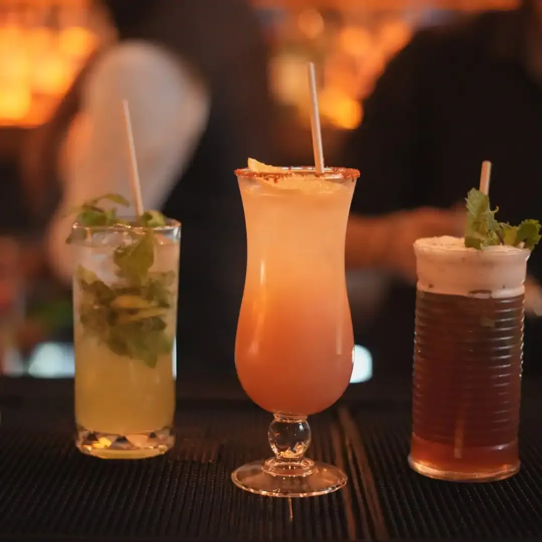 Signature cocktails at the bar